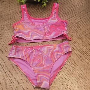 Pink Swirl Kids Bikini Swim Set Size 10